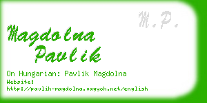 magdolna pavlik business card